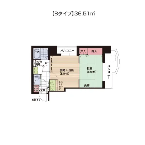 札幌ビオス館 322の間取図です。