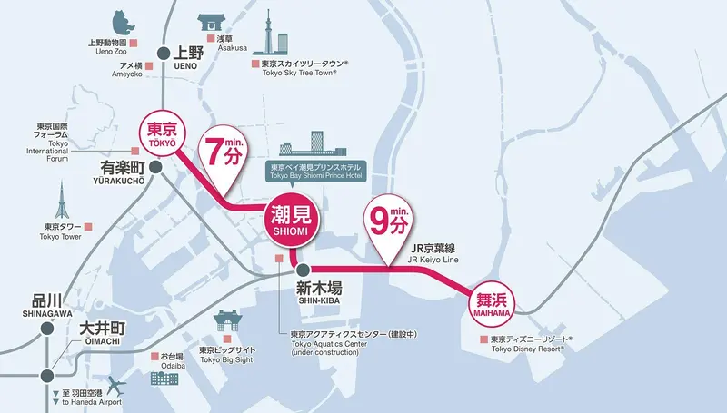 観光にも、ビジネスにも。様々な場所へアクセスが良い立地です。