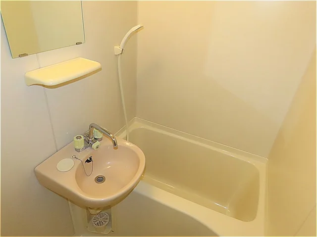 洗面台とユニット式のお風呂です