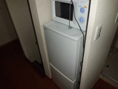 冷蔵庫と電子レンジ。
