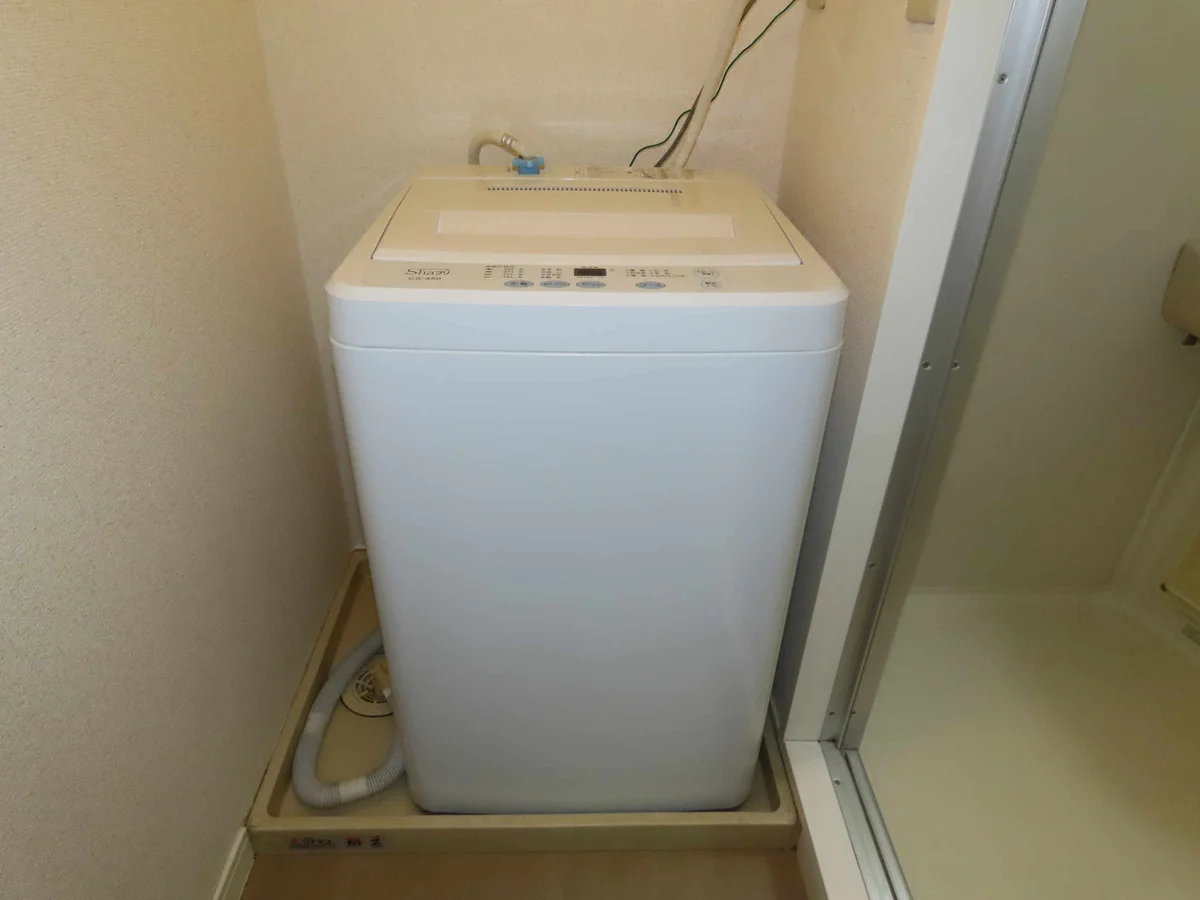 洗濯機も付いています