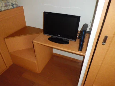 テレビとレオネット。各部屋に光回線が通っています。