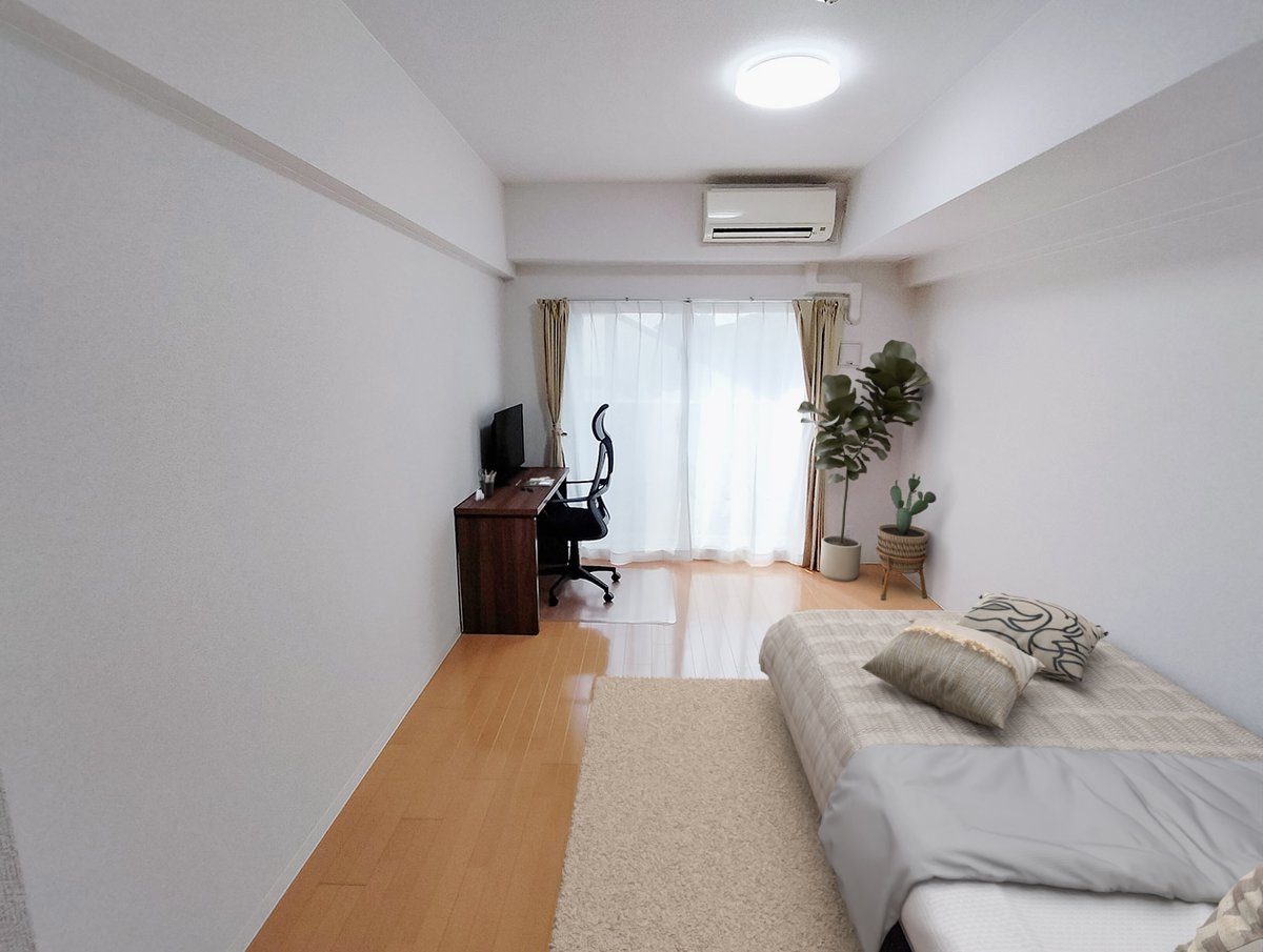 写真はお部屋のイメージです。ラグなどの室内装飾はございません。