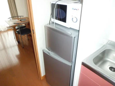冷蔵庫と電子レンジ。