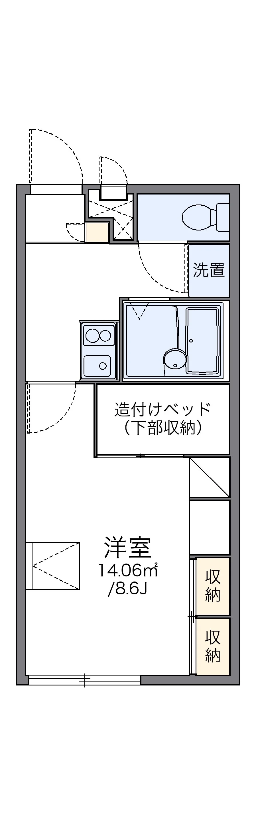 代表的な間取のため実際の間取とは異なる場合があります