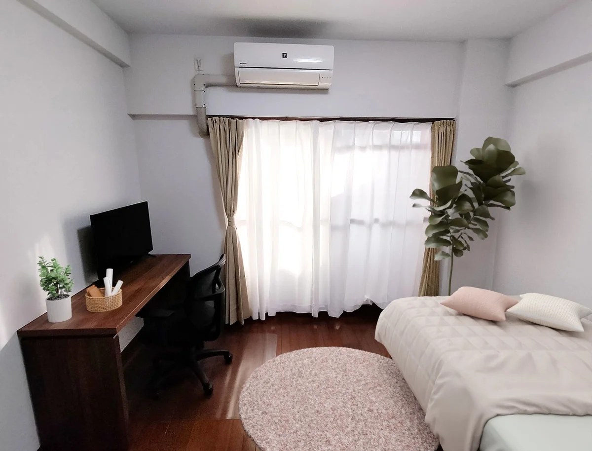 写真はお部屋のイメージです。ラグなどの室内装飾はございません。