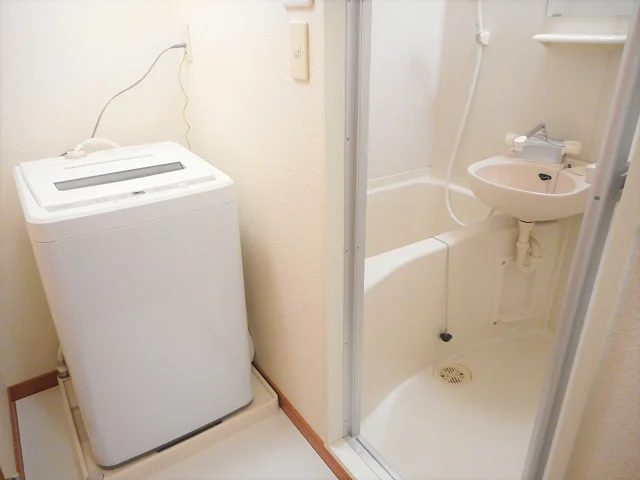 洗濯機も付いています