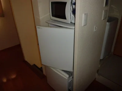冷蔵庫と電子レンジ。