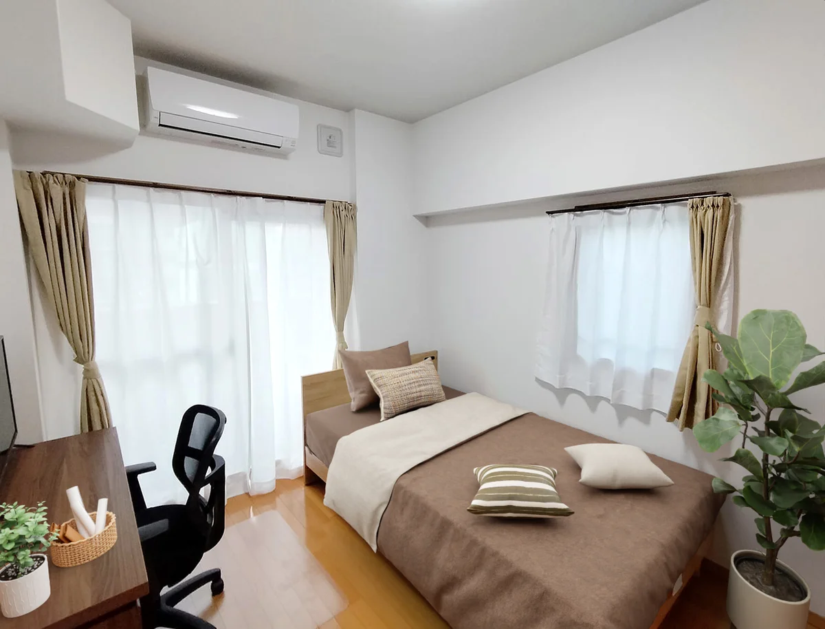 写真はお部屋のイメージです。ラグなどの室内装飾はございません。