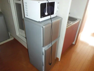 冷蔵庫と電子レンジ。