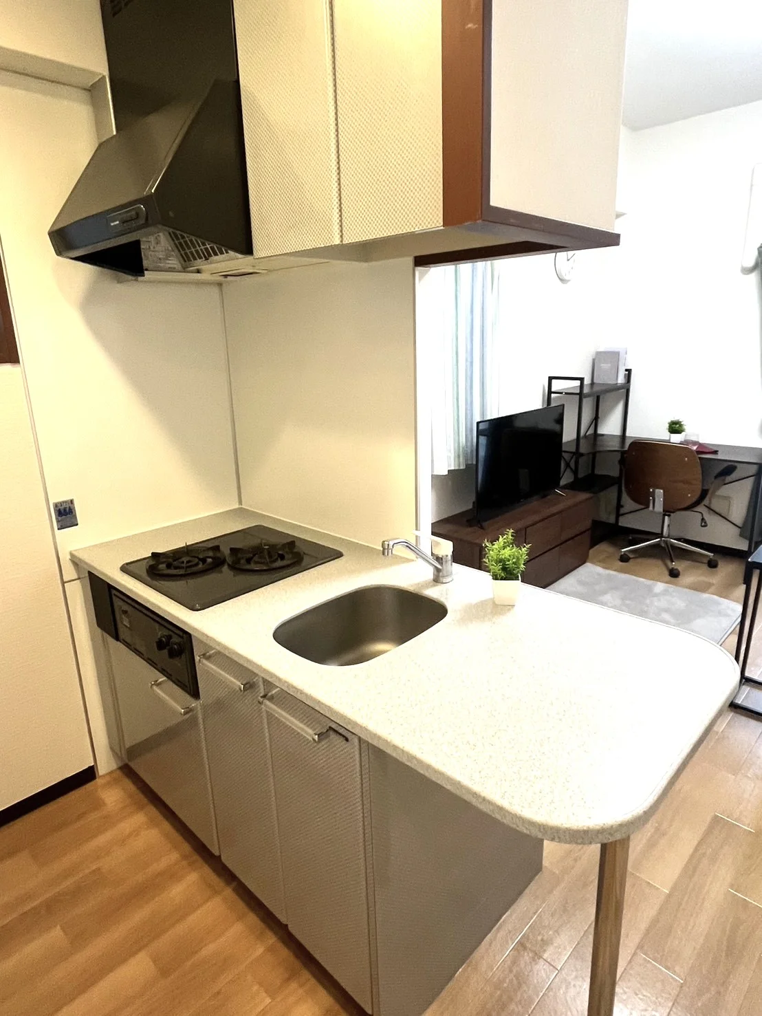 広々とした調理スペース♪2口ガスコンロ🔥