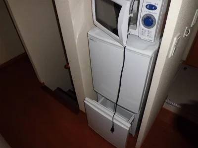 冷蔵庫と電子レンジ。