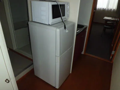 冷蔵庫と電子レンジ。