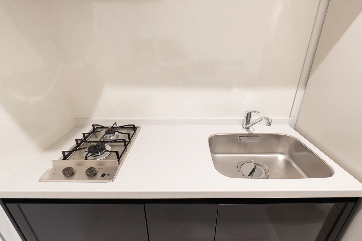 2口ガスコンロで料理好き良し♪調理スペースも十分♪