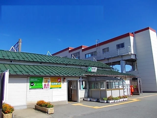 追分駅まで1100m