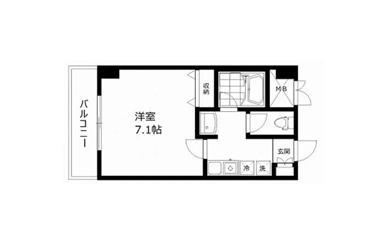 バランスの良い洋室7.1帖です。