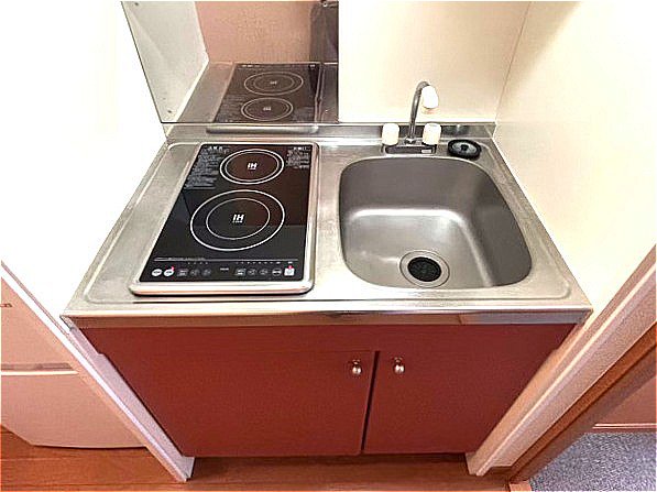 2口の電気コンロまたはIHコンロとなります