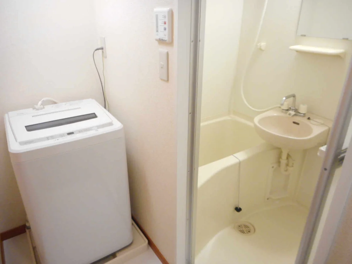 洗濯機も付いています