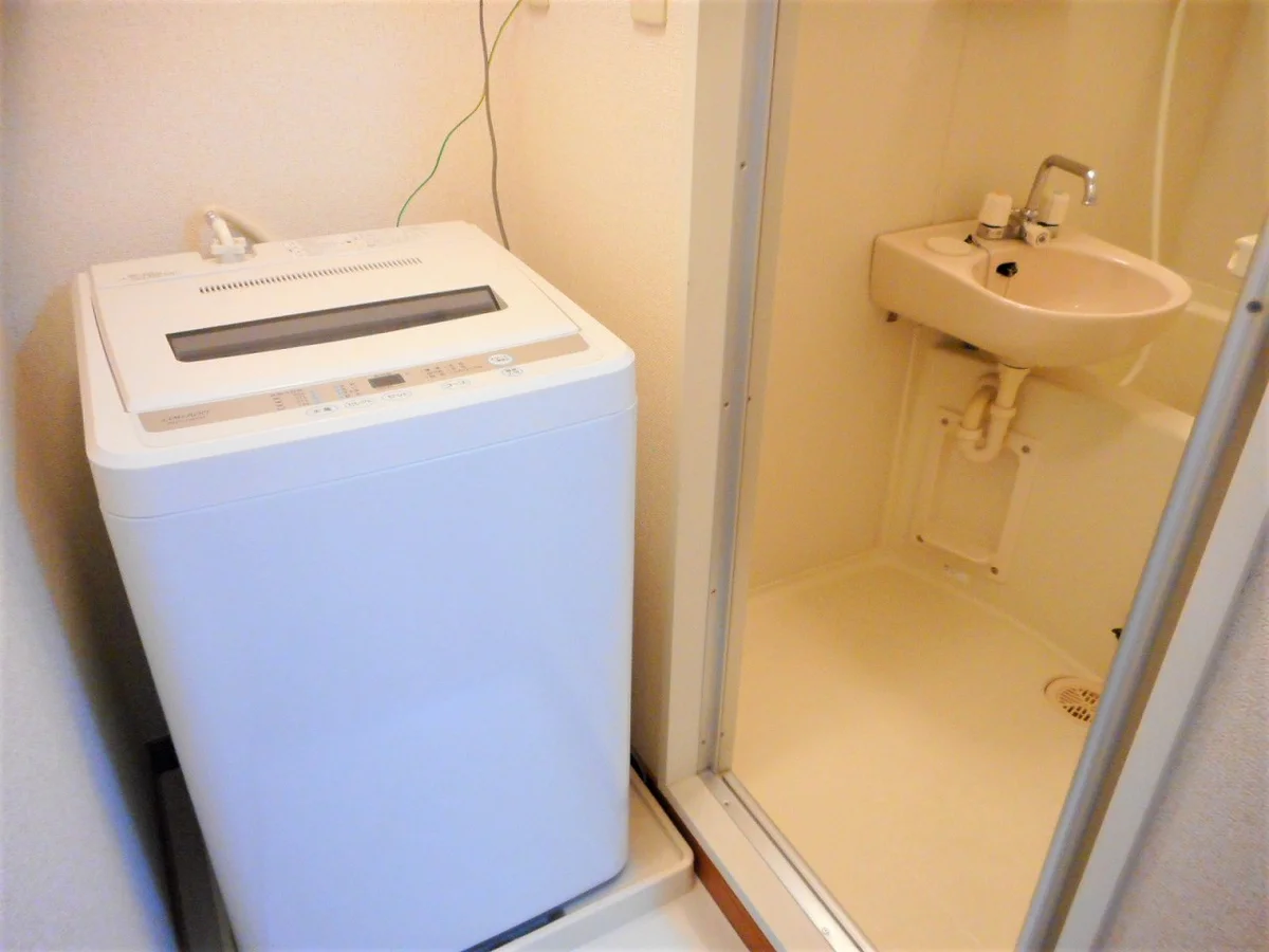 洗濯機も付いています