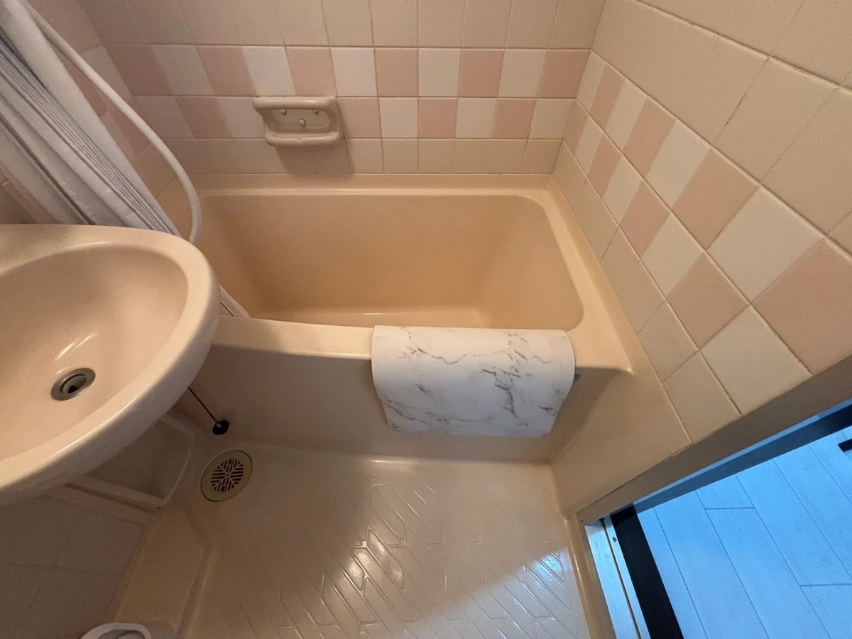 薄ピンクのタイルが可愛い💖