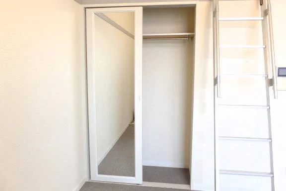 大きな姿見付きの収納あり！