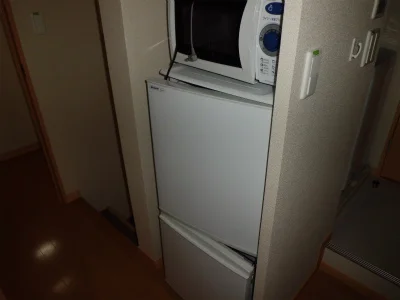 冷蔵庫と電子レンジ。