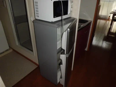 冷蔵庫と電子レンジ。