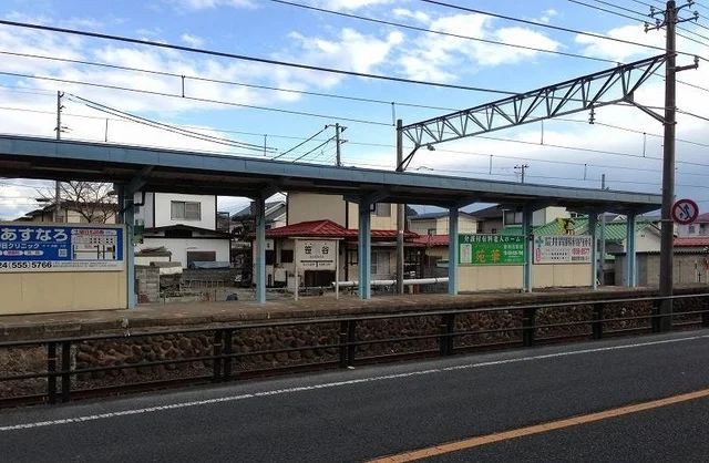 福島交通飯坂線笹谷駅まで2000m