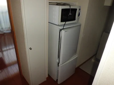 冷蔵庫と電子レンジ。