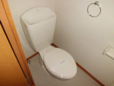 白く清潔なトイレ。