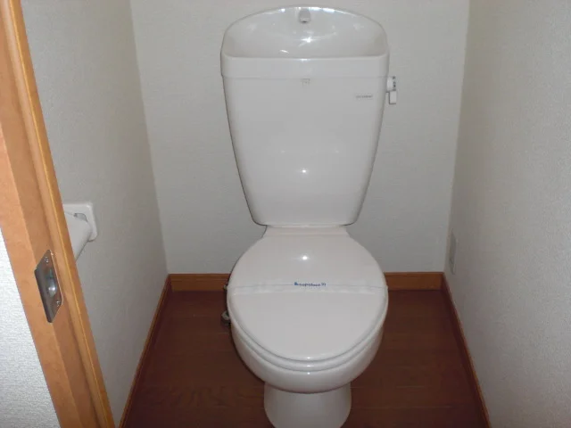 トイレは収納棚付き。