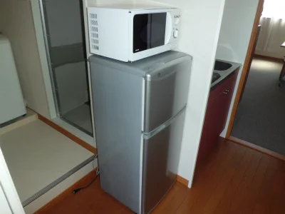 冷蔵庫と電子レンジ。