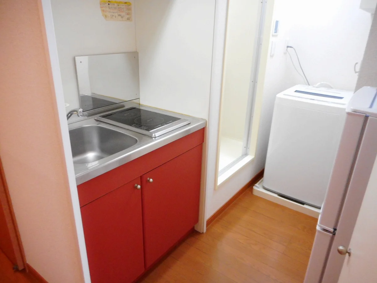 洗濯機も付いています