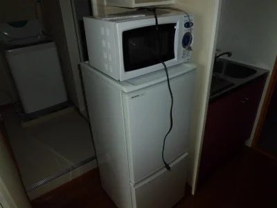 冷蔵庫と電子レンジ。