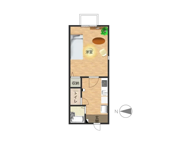 バルコニーありでバストイレ別！