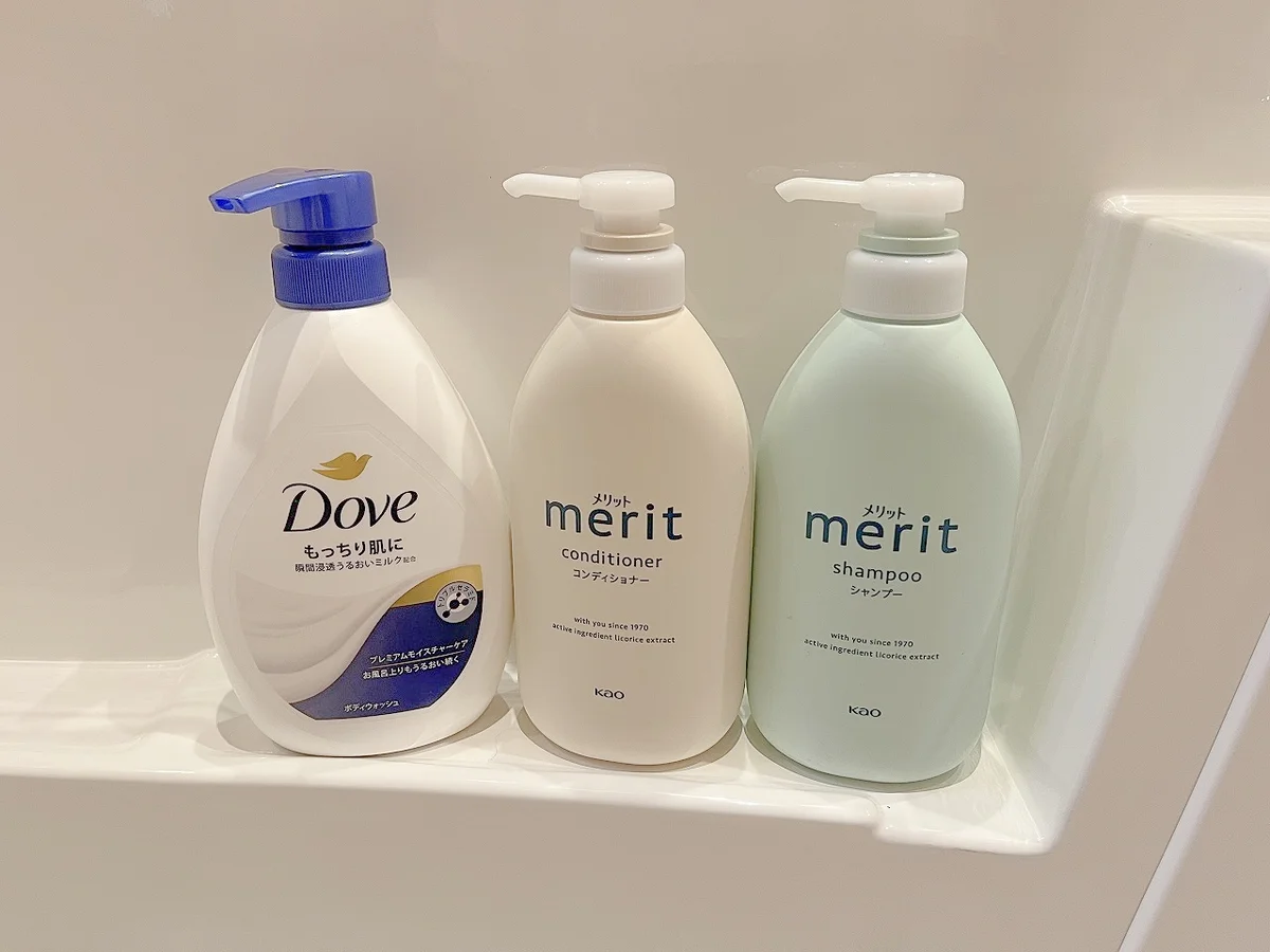 ボディーソープ、シャンプー、コンディショナーをご用意しています☆