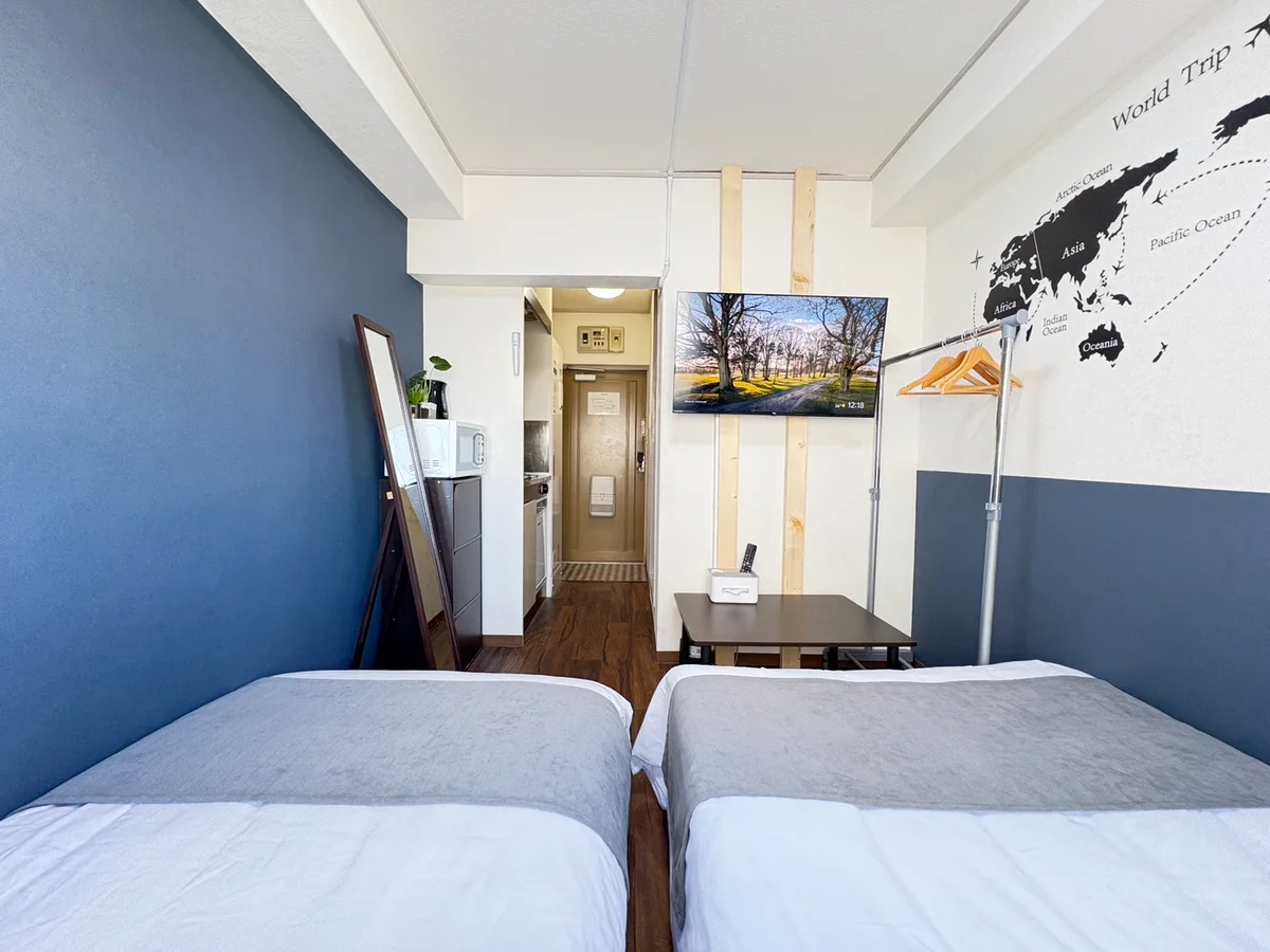 シングル、セミダブルベッドで最大3名様宿泊可能です！