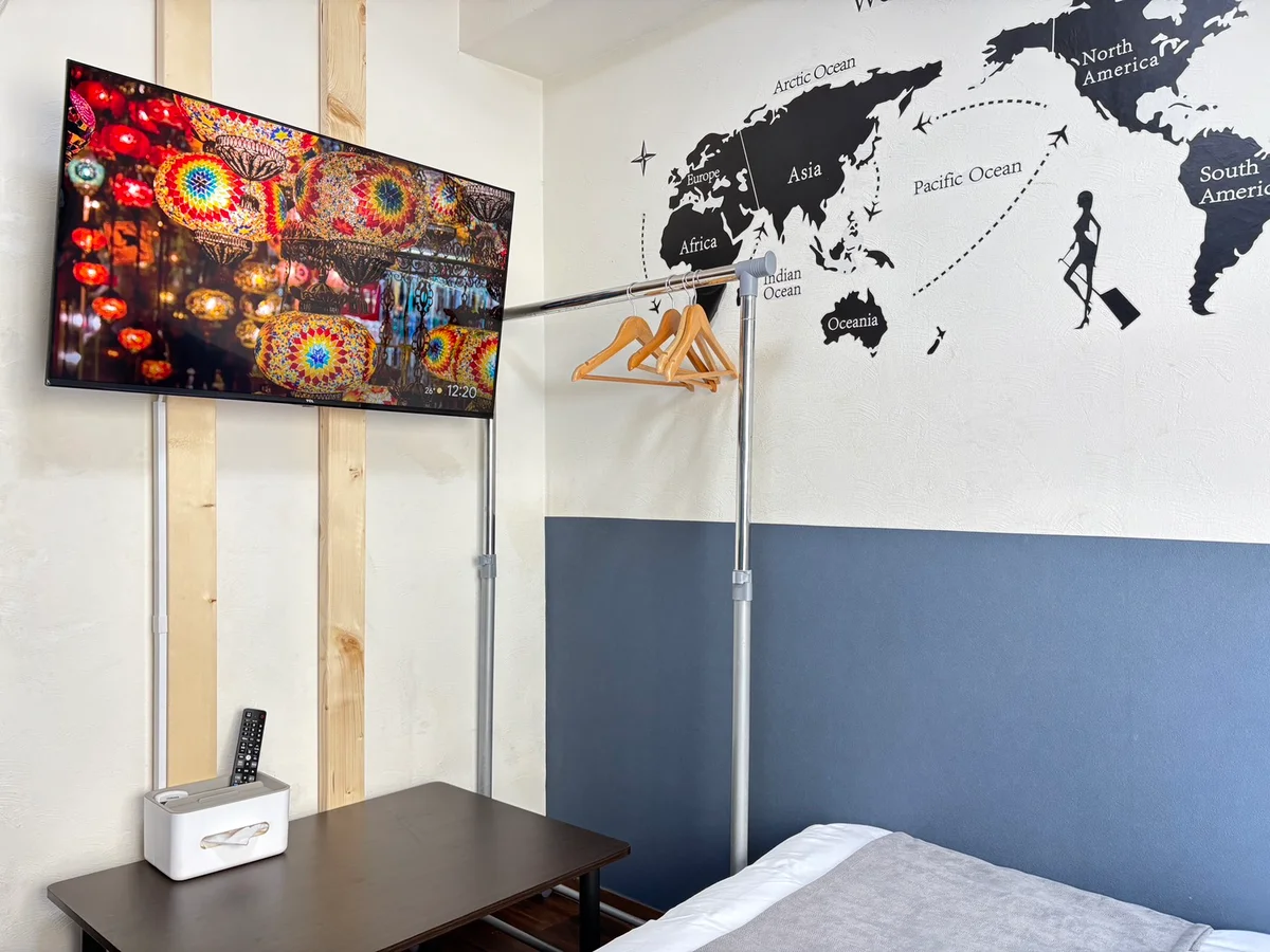 TVとWi-Fi完備でお部屋でも快適！