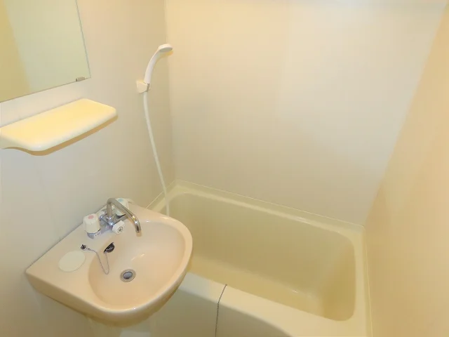 洗面台とユニット式のお風呂です