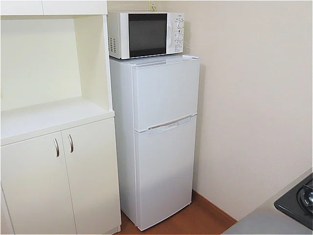 電子レンジ、冷蔵庫完備