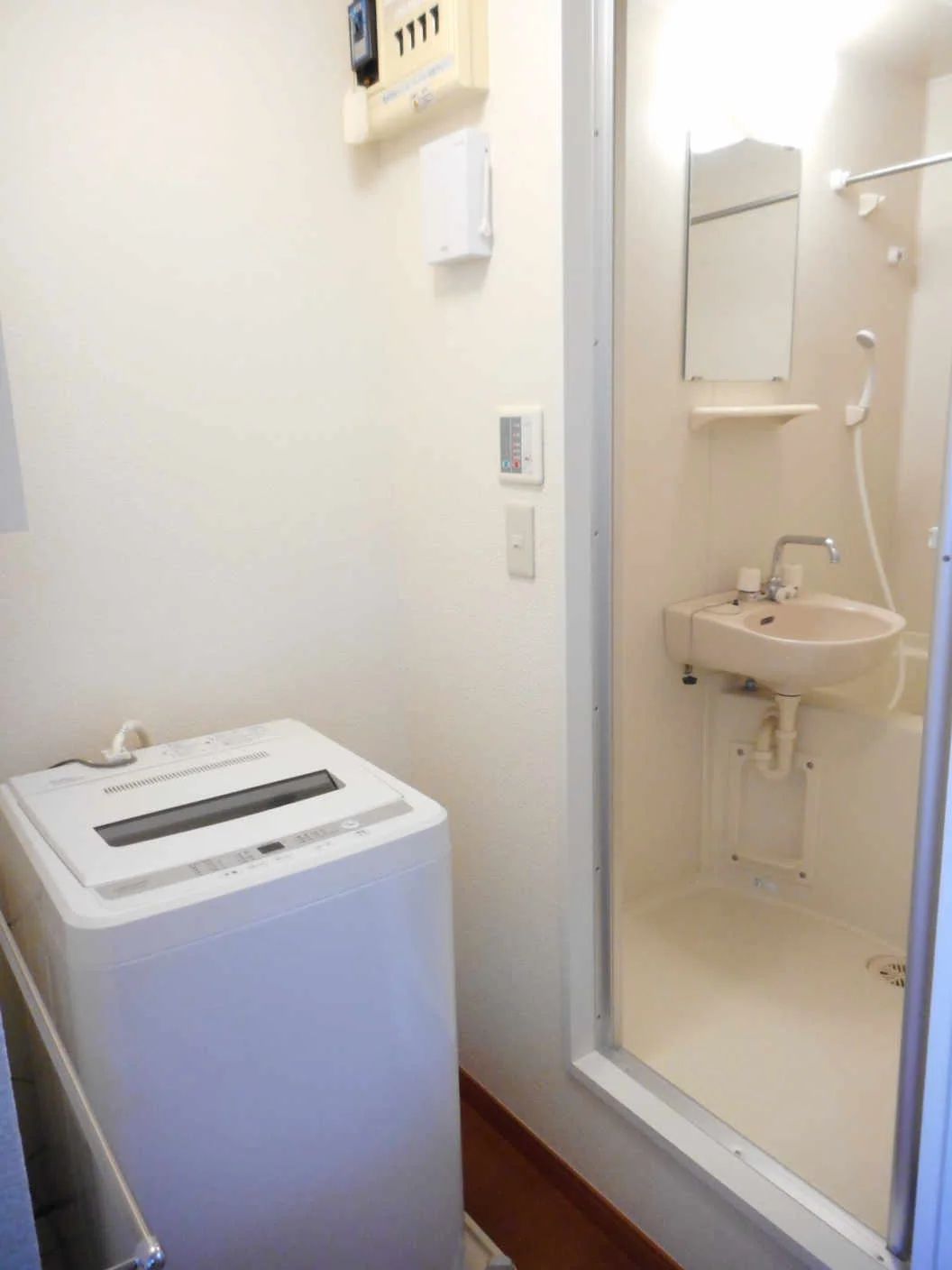 洗濯機も付いています