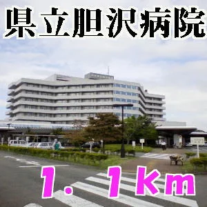 胆沢病院まで1100m