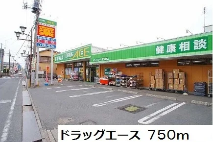 ドラッグストアまで750m