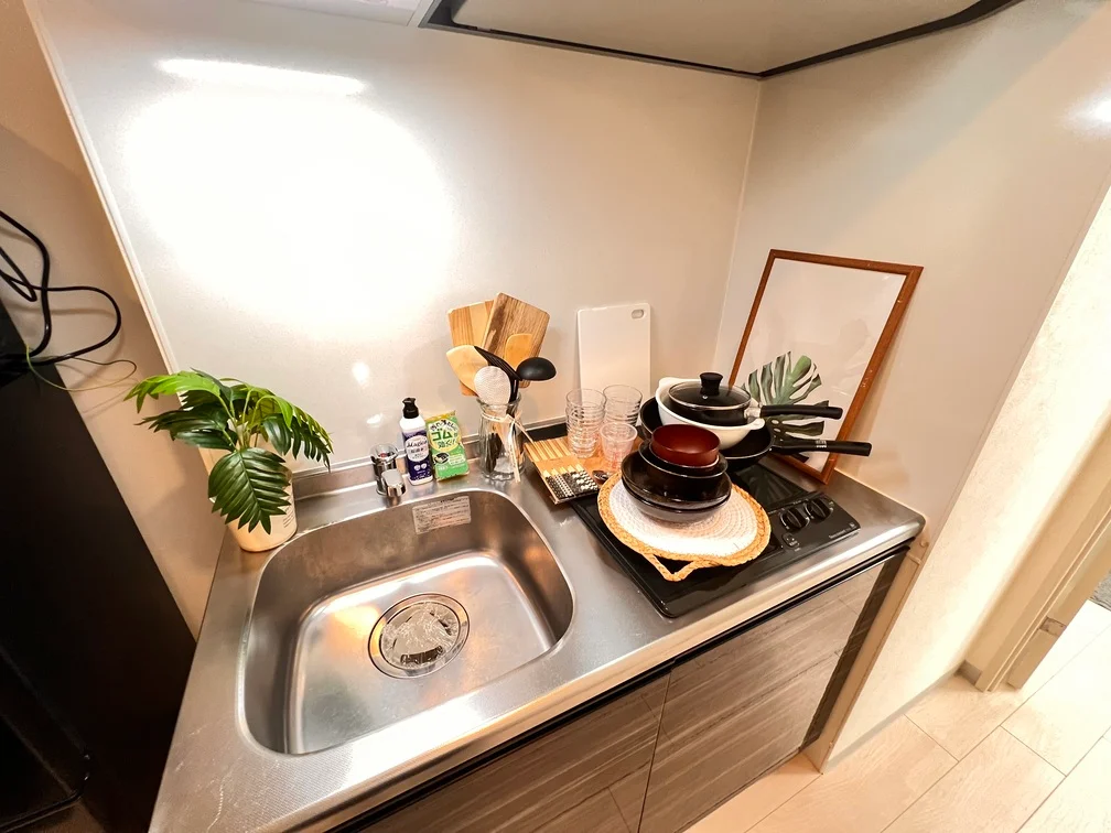 食器、調理器具もフル装備ですよ