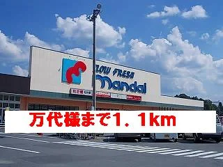 万代様まで1100m
