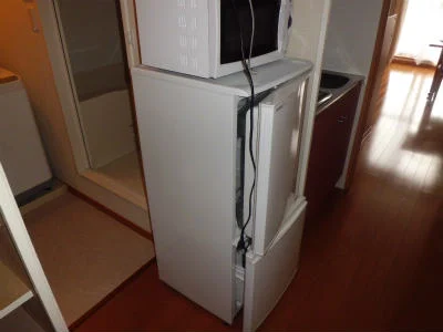冷蔵庫と電子レンジ。