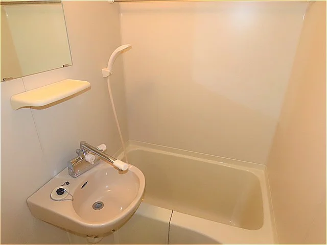 洗面台とユニット式のお風呂です