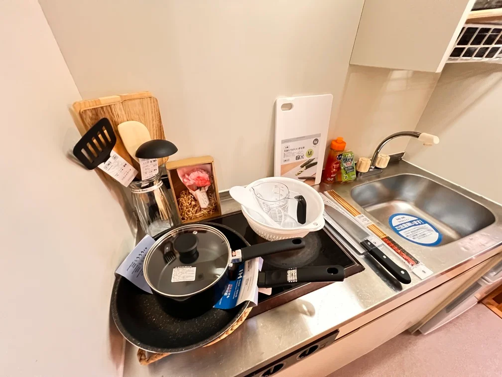 調理器具一式無料でついてるのでついに自炊デビュー？