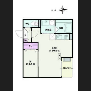 家具設置前、別号室のお部屋の画像になります
