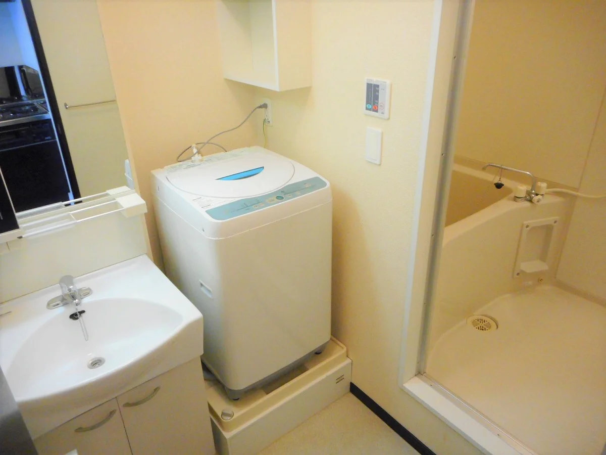 洗濯機も付いています